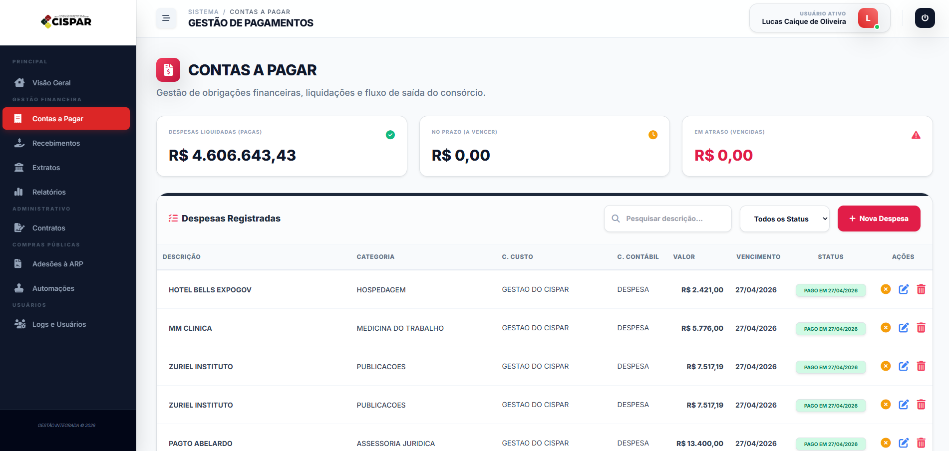 Tela do sistema 2